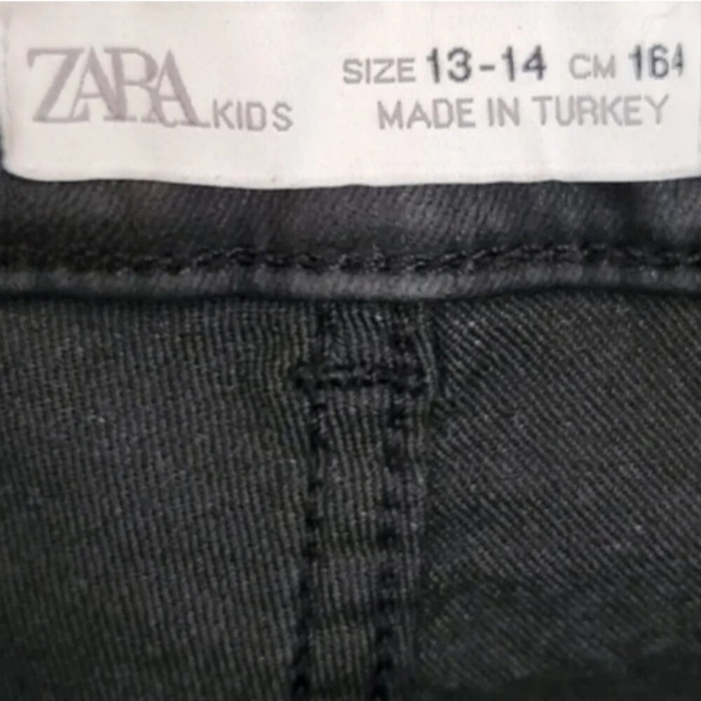 Zara Kids Black Faux Leather Pants - Picture 4 of 8